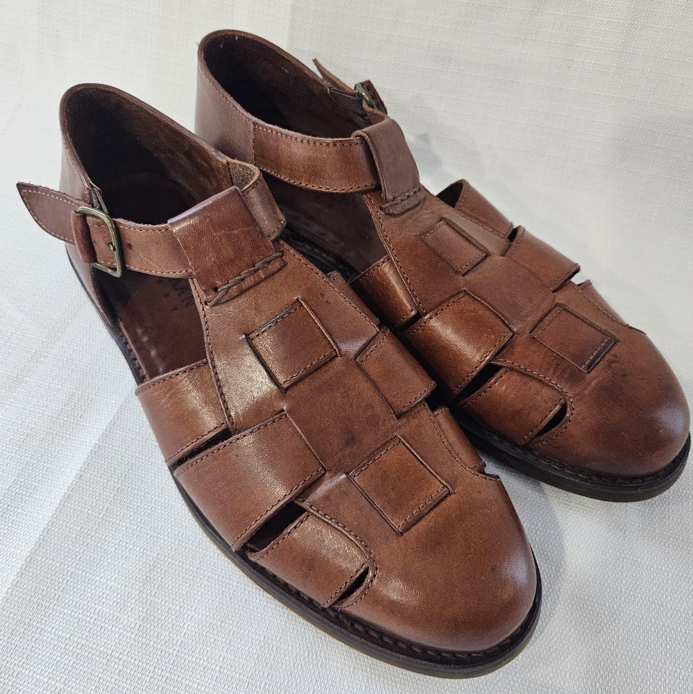 Cole Haan Country Mens Fisherman Sandals Brown Leather Size 11M